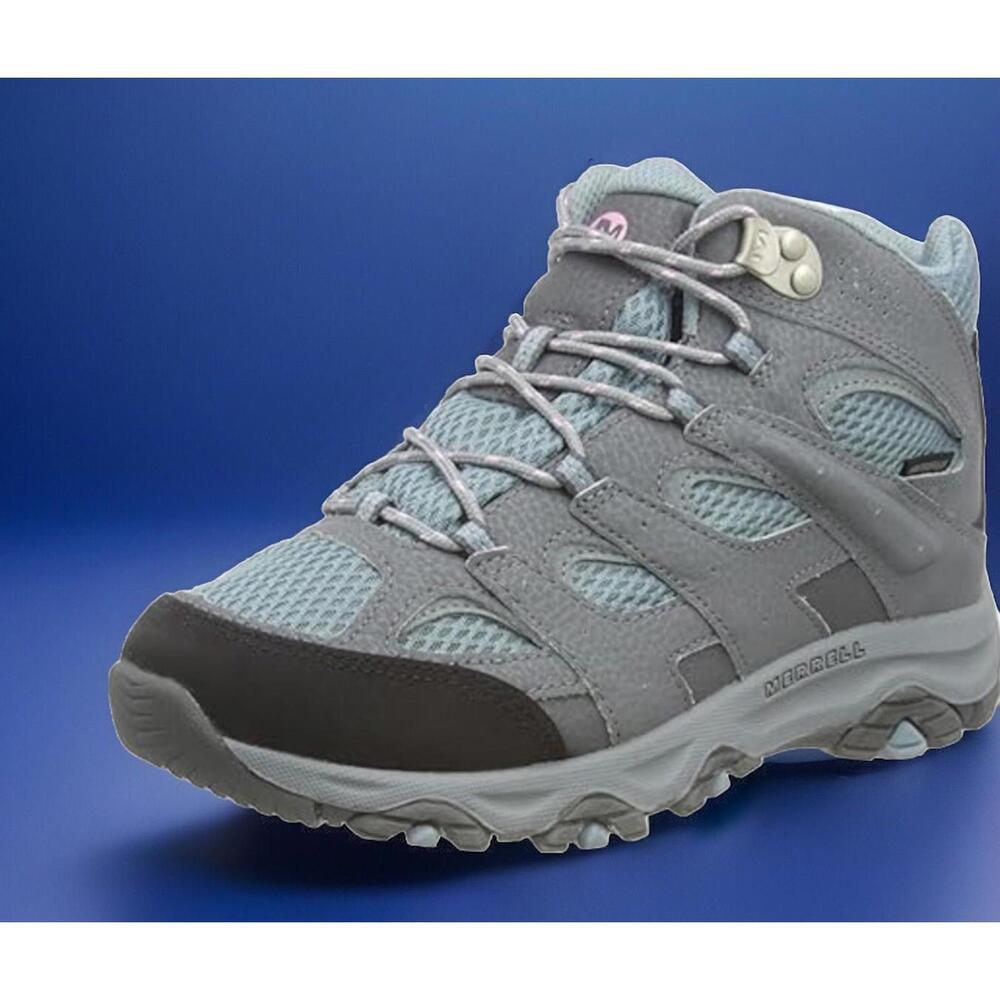 New Big Kids Merrell Moab 3 Mid Gray Waterproof Ankle Hiking Boots Size 6.5Y